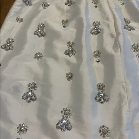Adrianna Papell Women's Beaded Taffeta Mini Dress white Size 14 *Flaw - Picture 8 of 9